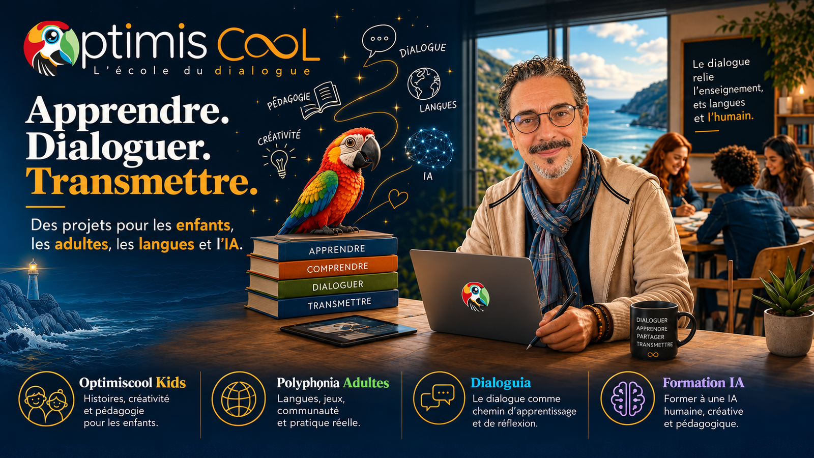 optimiscool apprendre, dialoguer, transmettre